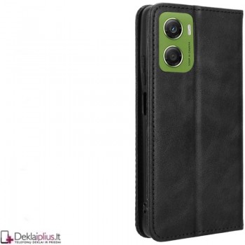 Dirbtinės odos atverčiamas dėklas su skyreliais - juodas (Motorola Moto G06/Moto G06 Power) Dirbtinės odos atverčiamas dėklas su skyreliais - juodas (Motorola Moto G06/Moto G06 Power)